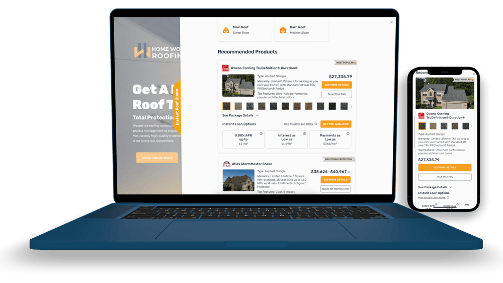 desktop-mobile-homeowner-instant-online-roof-quote-recommended-products-blue